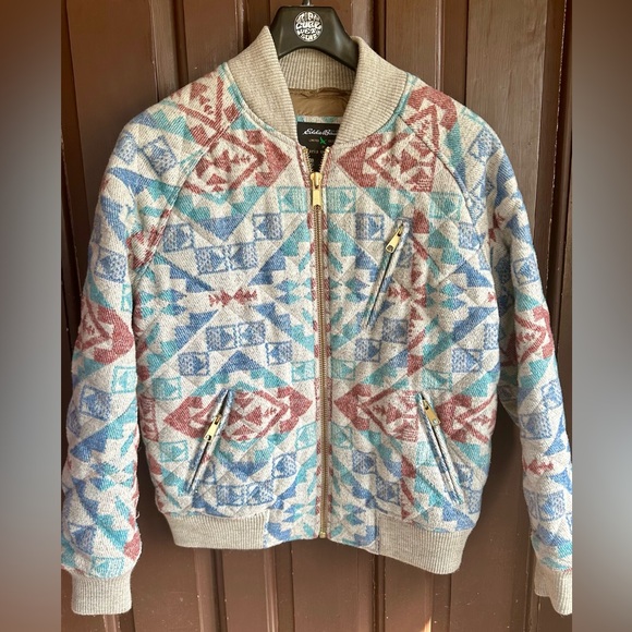 Eddie Bauer Multicolor Patterned Jacket Medium - Picture 1 of 8